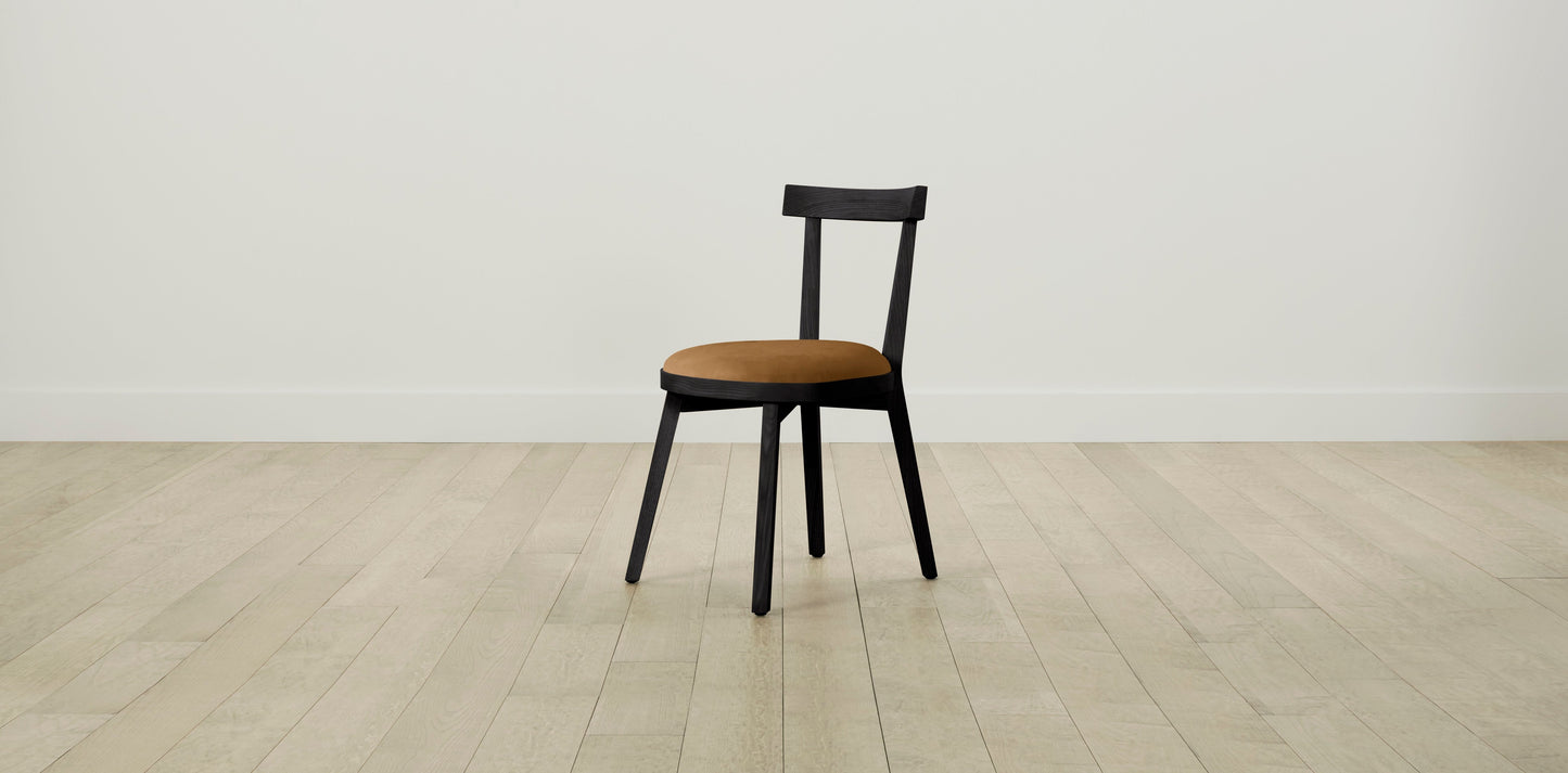 The Allen - Nubuck Leather Saddle Dining Chair
