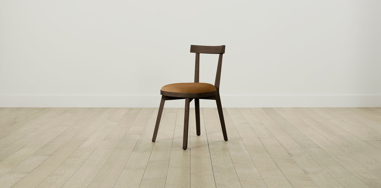 The Allen - Nubuck Leather Saddle Dining Chair