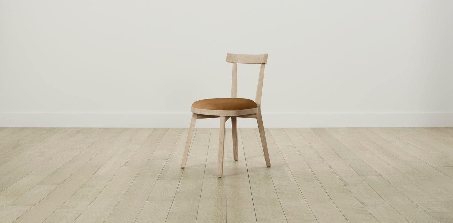The Allen - Nubuck Leather Saddle Dining Chair