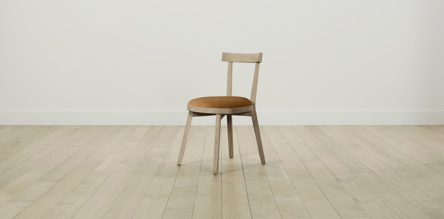 The Allen - Nubuck Leather Saddle Dining Chair