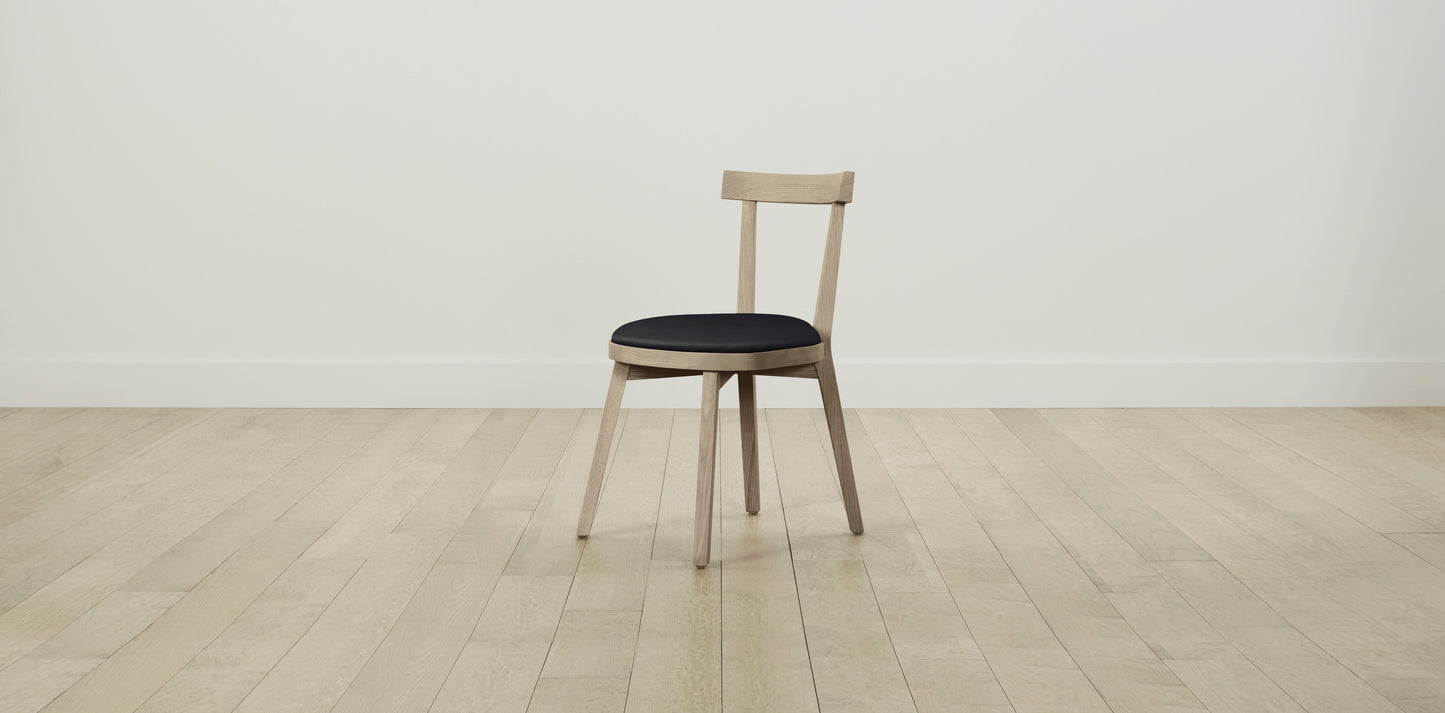 The Allen - Pebbled Leather Ink Dining Chair