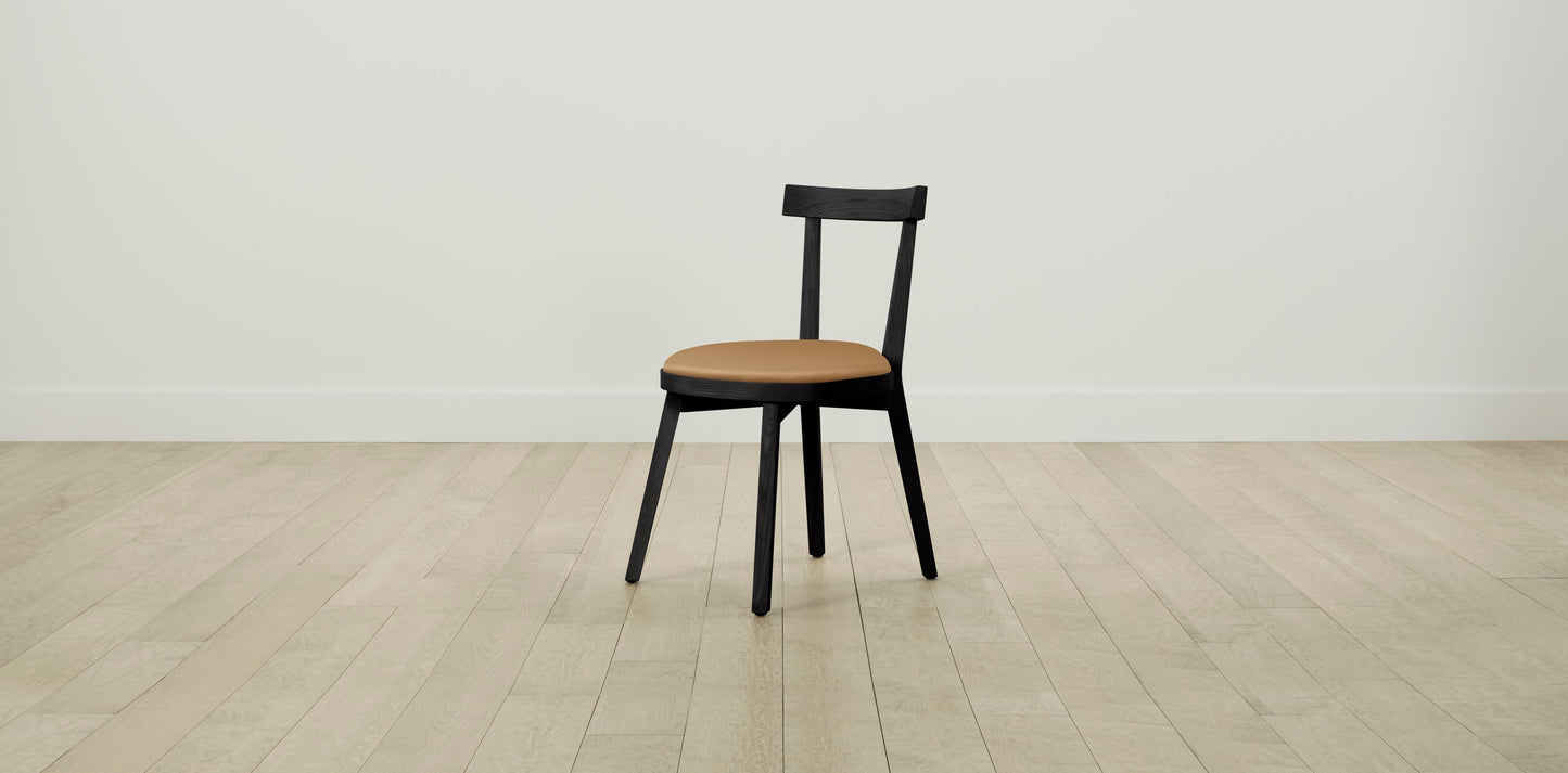 The Allen - Pebbled Leather Latte Dining Chair