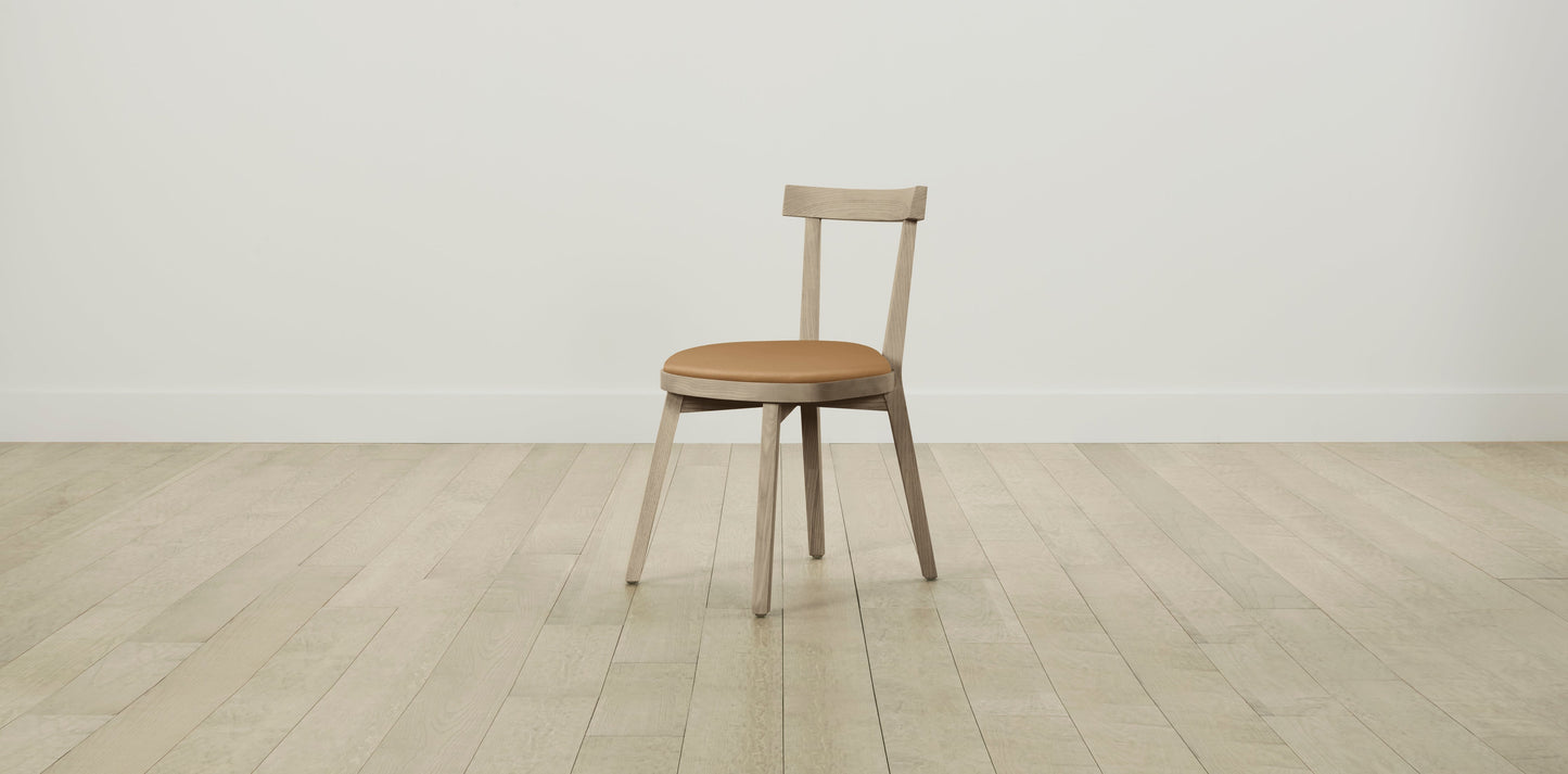 The Allen - Pebbled Leather Latte Dining Chair
