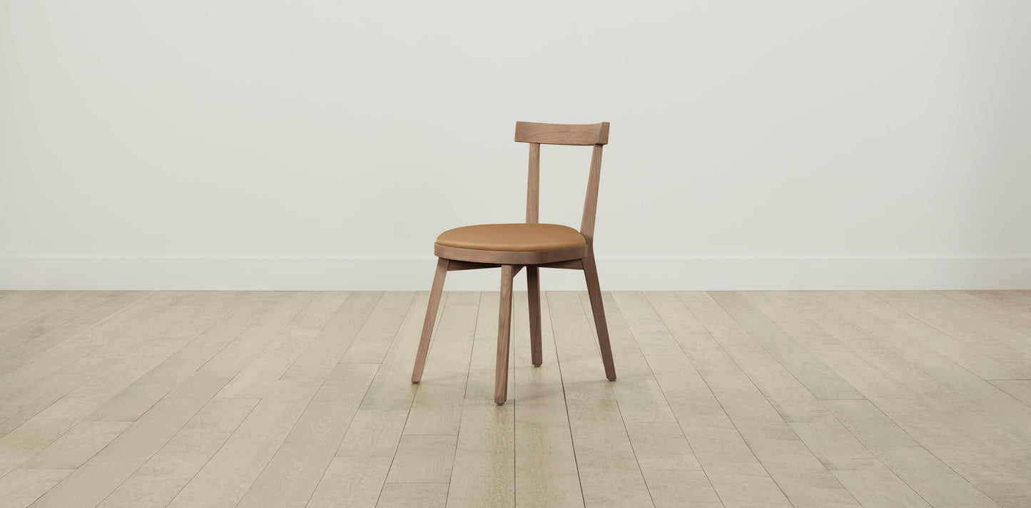 The Allen - Pebbled Leather Latte Dining Chair