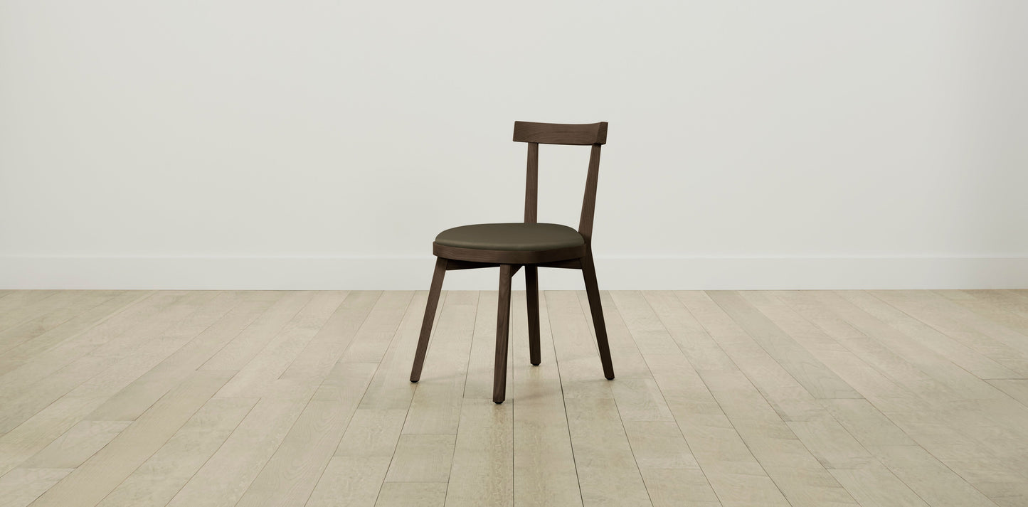 The Allen - Pebbled Leather Truffle Dining Chair