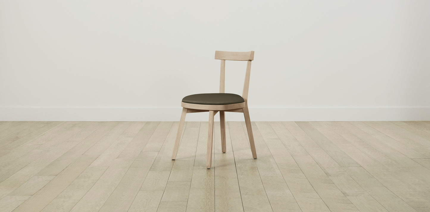 The Allen - Pebbled Leather Truffle Dining Chair