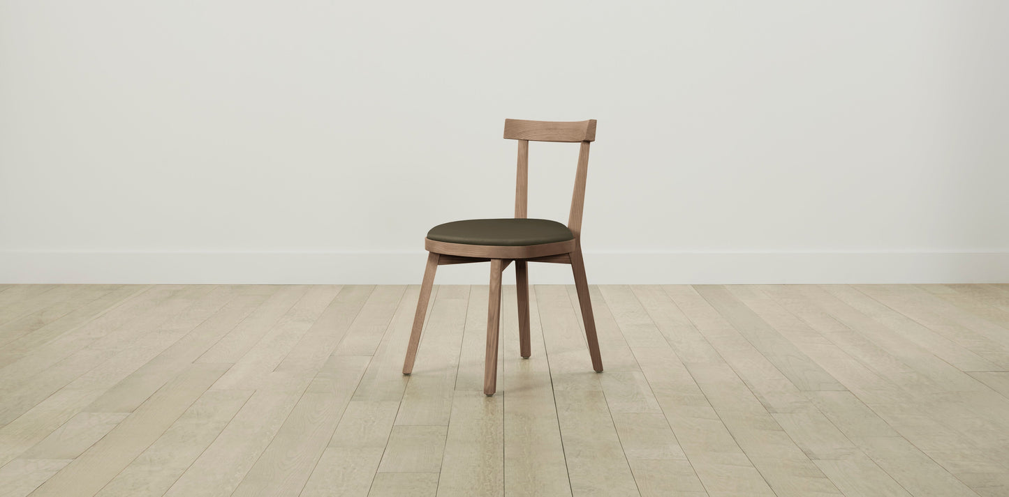 The Allen - Pebbled Leather Truffle Dining Chair