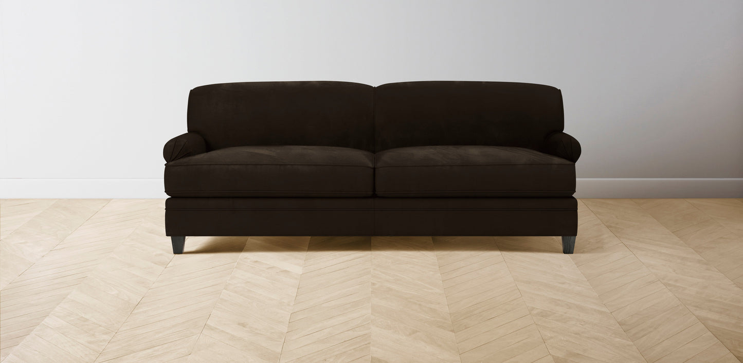 The Carmine - Nubuck Leather Espresso Sofa