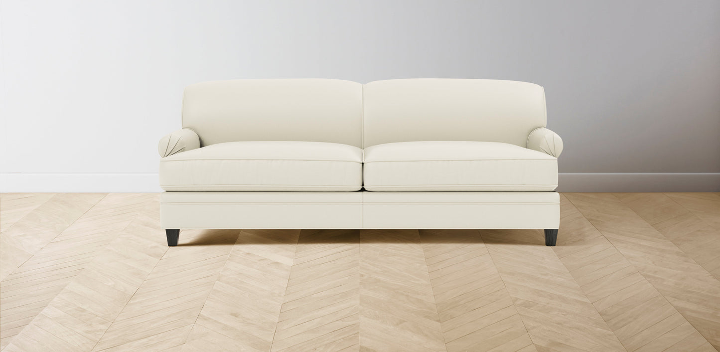 The Carmine - Pebbled Leather Swan Sofa