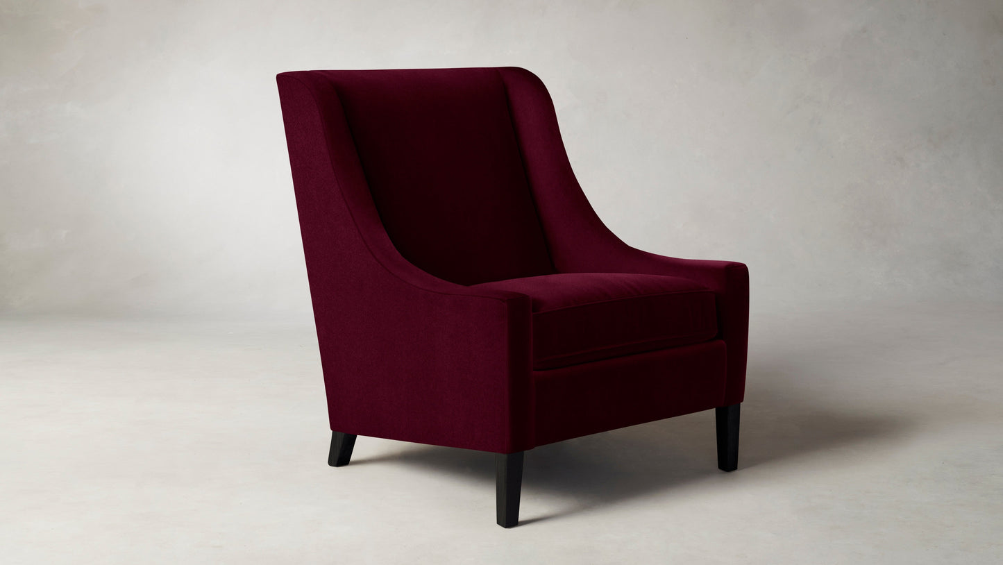 The Chrystie - Mohair Crimson Chair