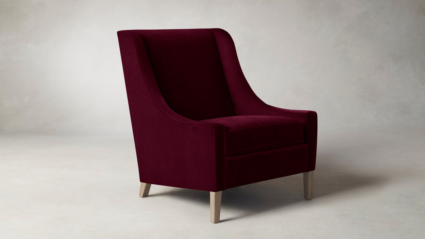 The Chrystie - Mohair Crimson Chair