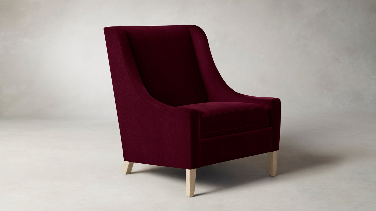 The Chrystie - Mohair Crimson Chair