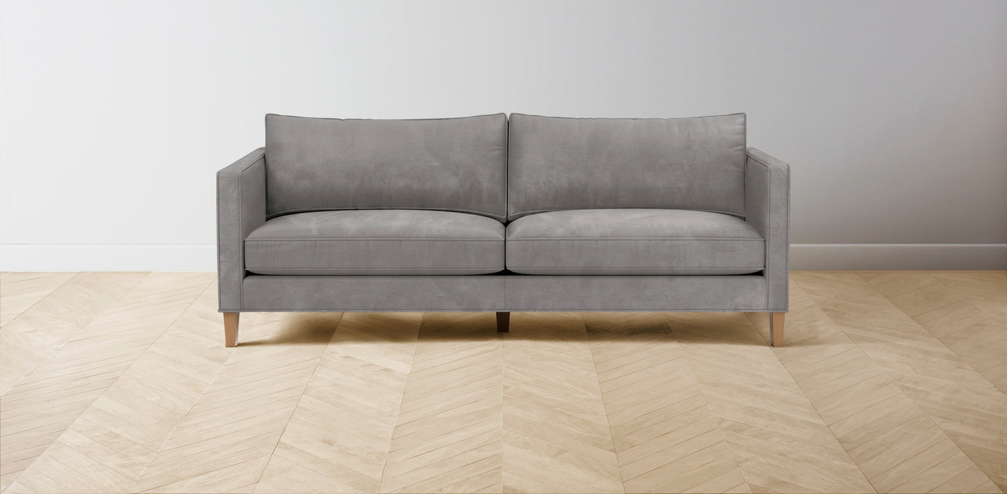 The Crosby - Nubuck Leather Asphalt Sofa