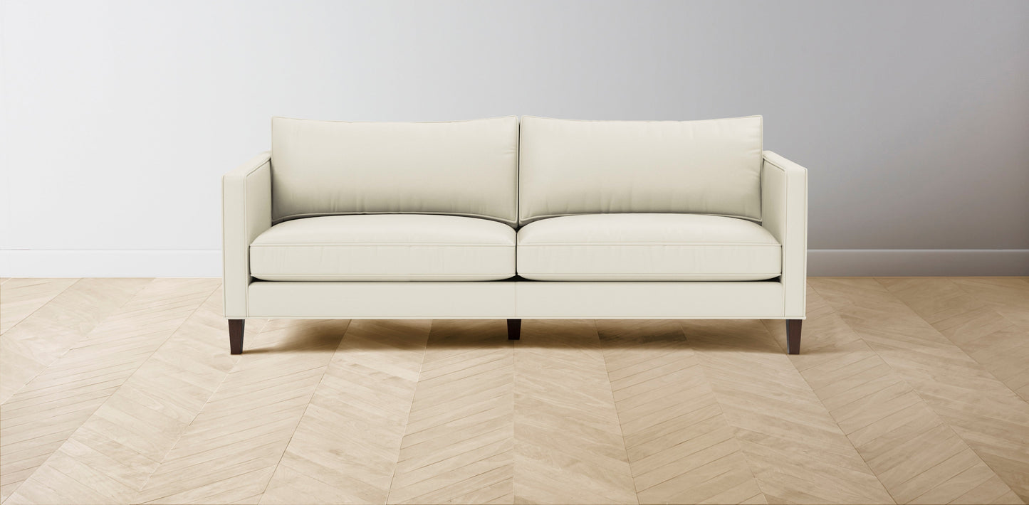 The Crosby - Pebbled Leather Swan Sofa