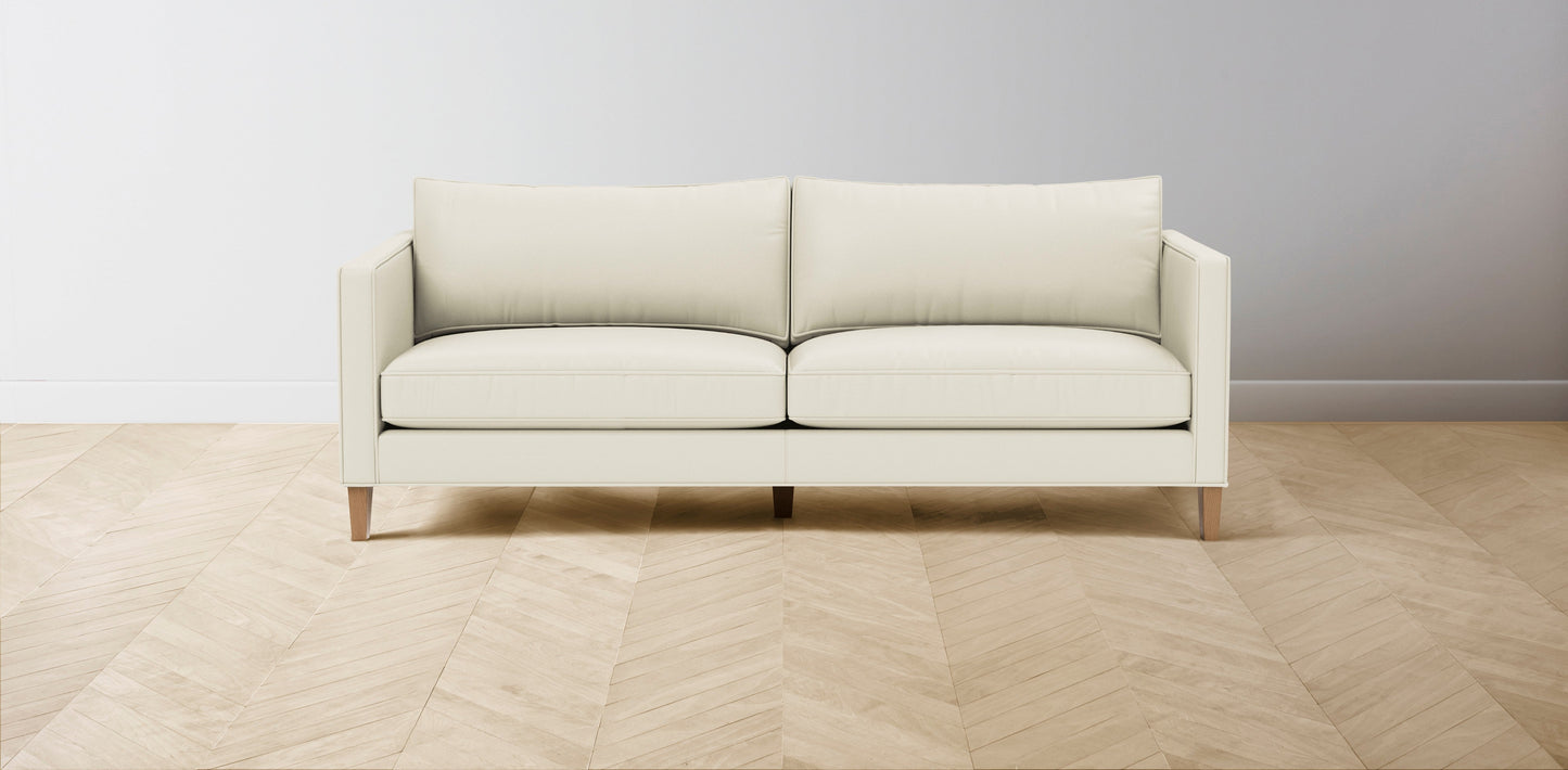 The Crosby - Pebbled Leather Swan Sofa