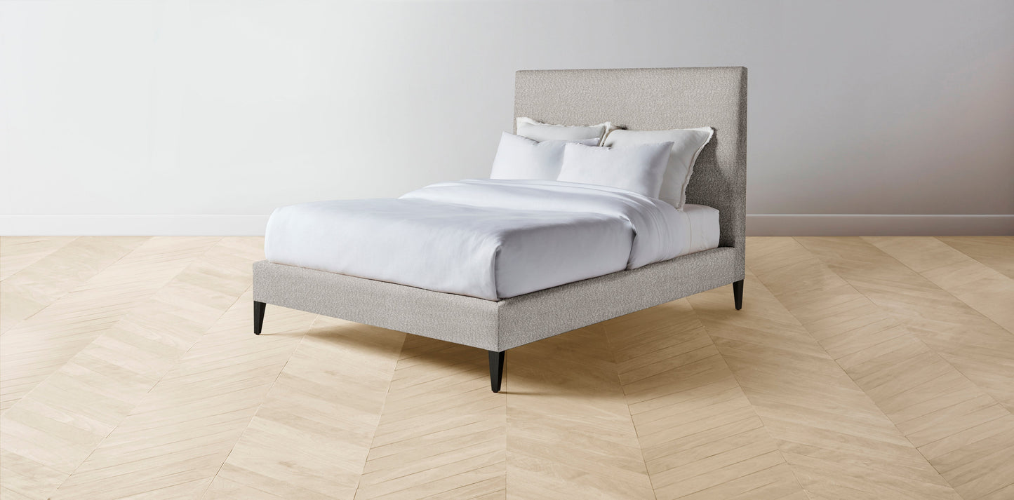 The Essex - Italian Bouclé Fossil Bed - 60" Headboard - Upholstered on reverse