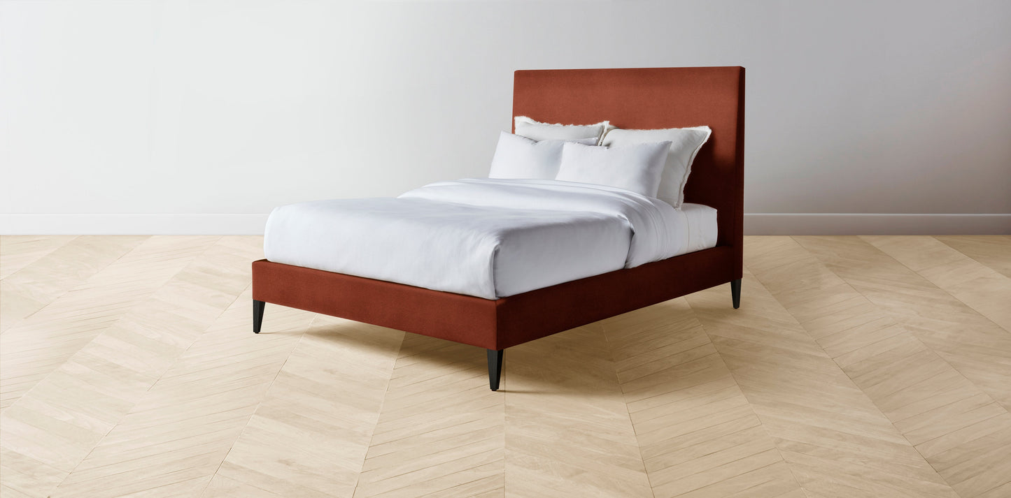 The Essex - Mohair Spice Bed - 56" Headboard - Muslin on reverse