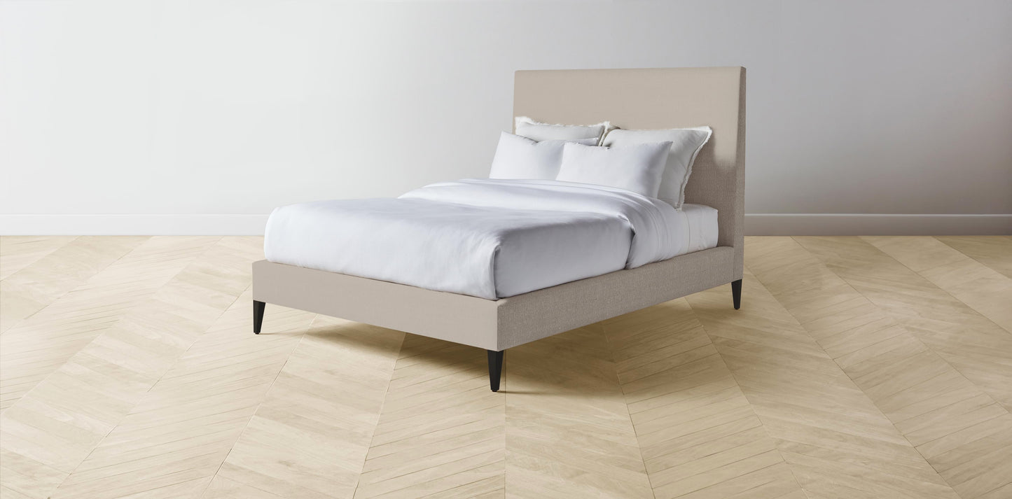 The Essex - Performance Bouclé Morel Bed - 50" Headboard - Muslin on reverse