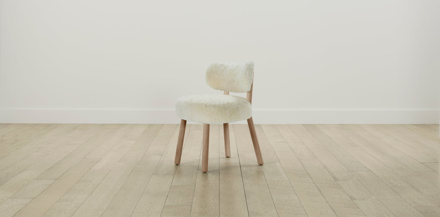 The Jane - Shearling Ivory Dining Chair