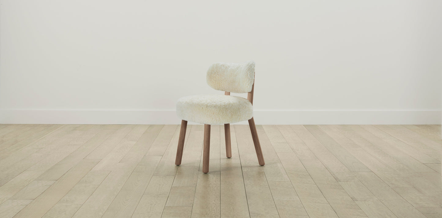 The Jane - Shearling Ivory Dining Chair