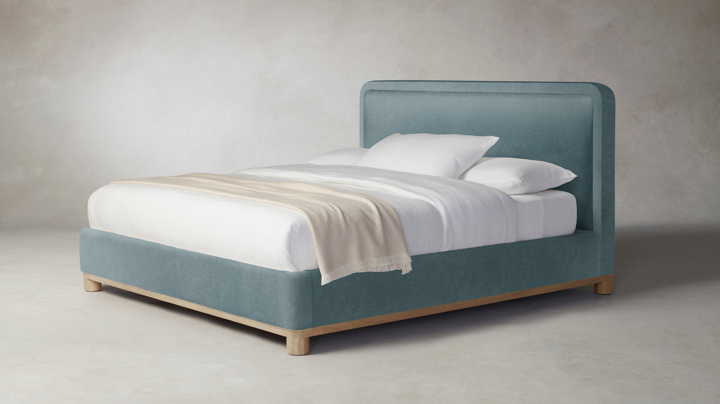 The Kent - Mohair Slate Blue Bed - 47" Headboard
