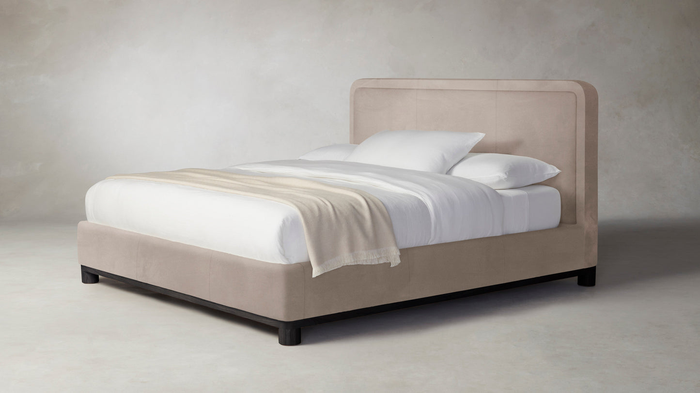 The Kent - Nubuck Leather Fawn Bed - 53" Headboard