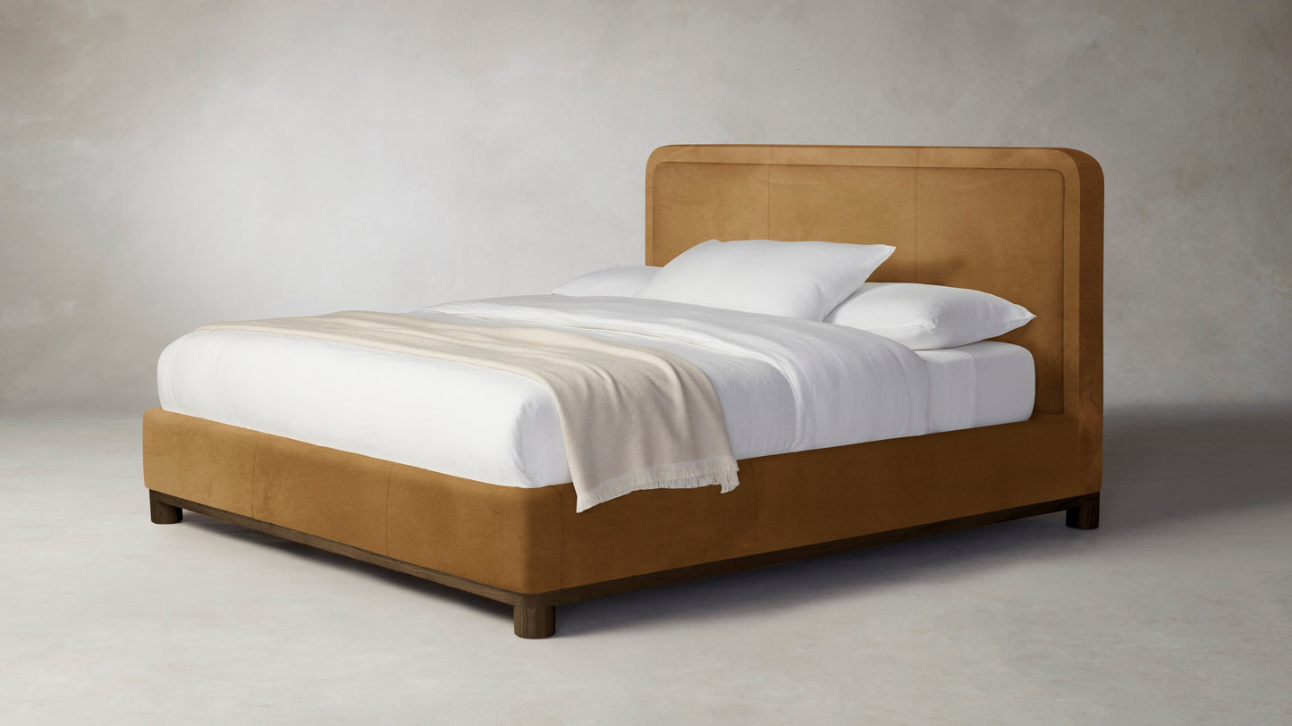 The Kent - Nubuck Leather Saddle Bed - 41" Headboard