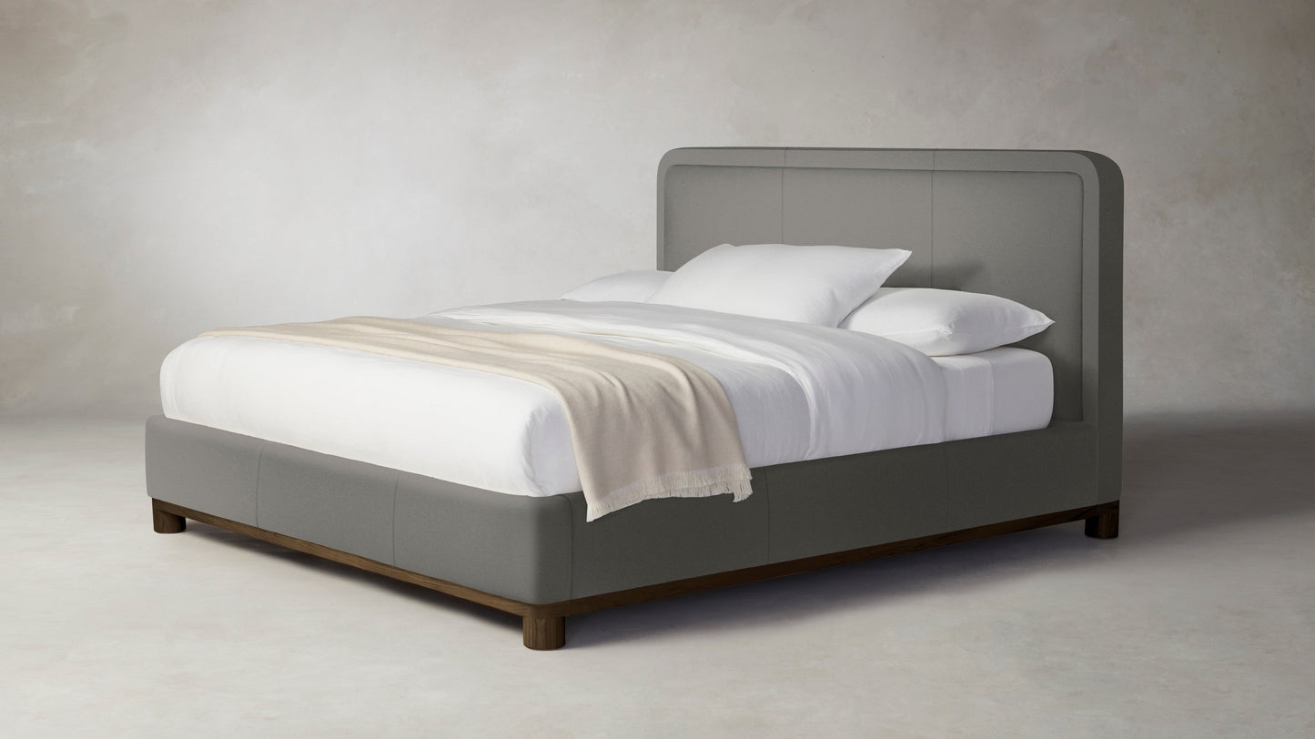 The Kent - Pebbled Leather Ash Bed - 41" Headboard