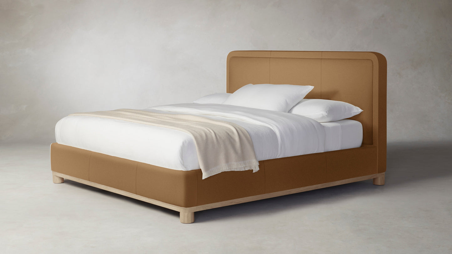 The Kent - Pebbled Leather Latte Bed - 41" Headboard