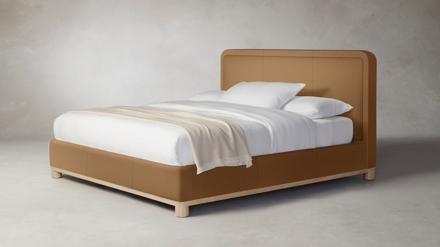 The Kent - Pebbled Leather Latte Bed - 41" Headboard