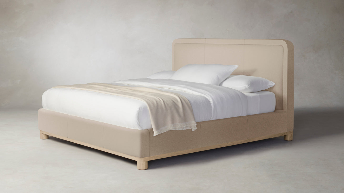 The Kent - Pebbled Leather Stone Bed - 53" Headboard