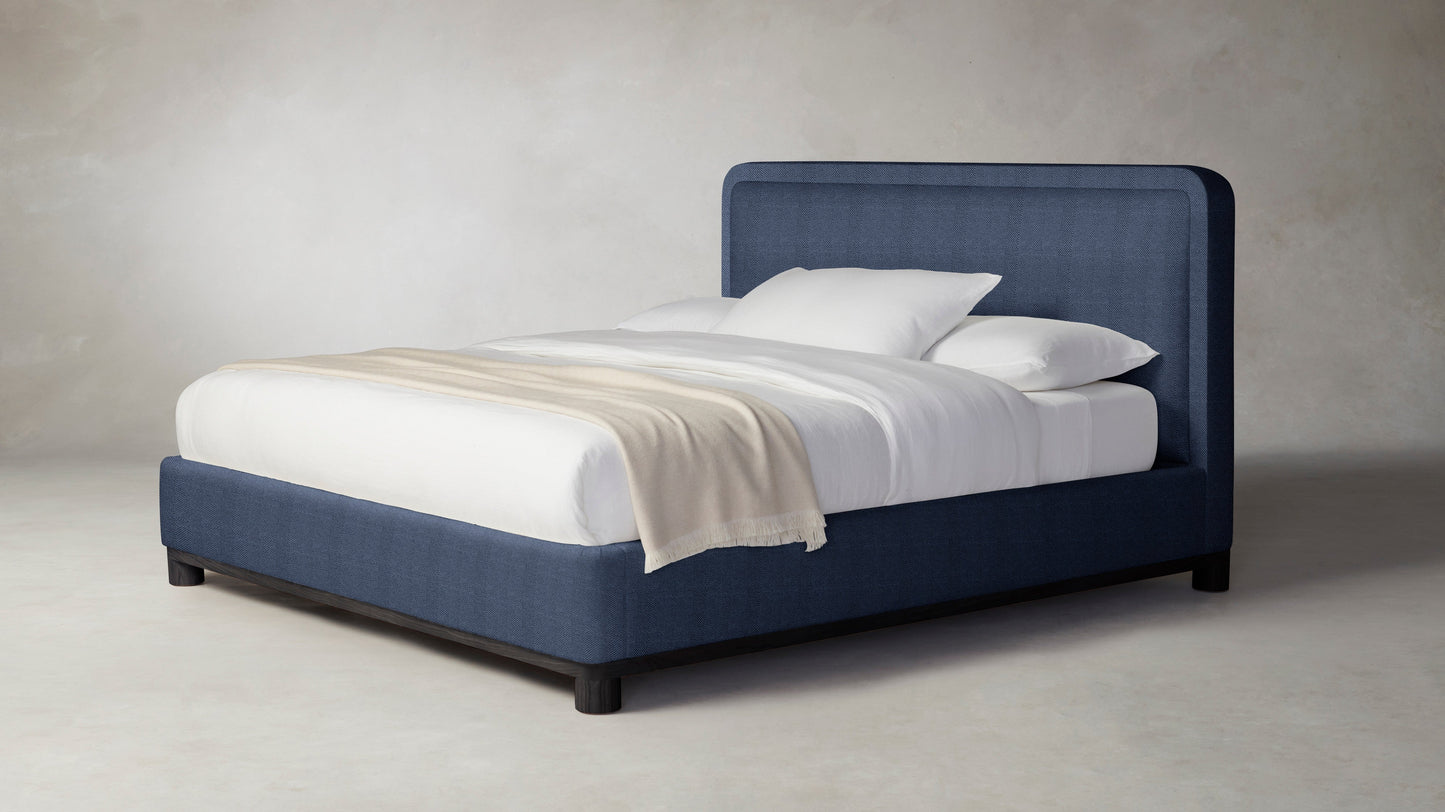 The Kent - Performance Chevron Indigo Bed - 41" Headboard