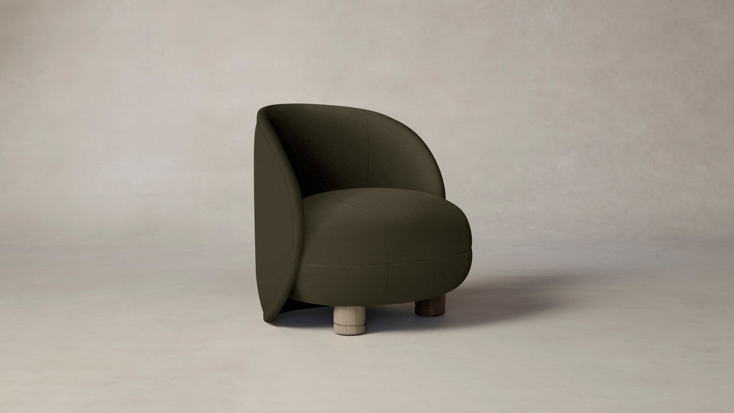 The Laight - Pebbled Leather Truffle Chair