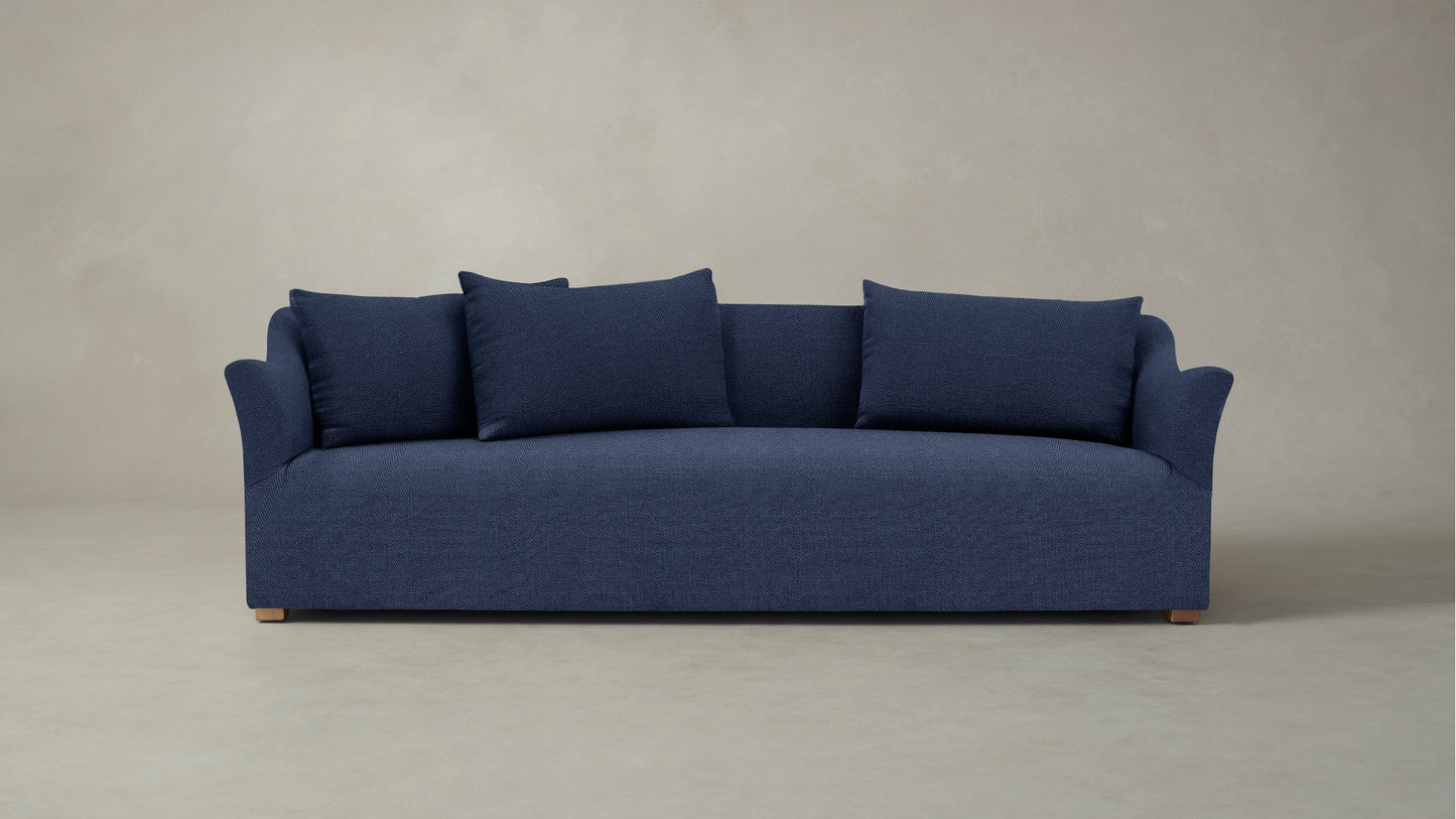 The Lenox - Performance Chevron Indigo Sofa
