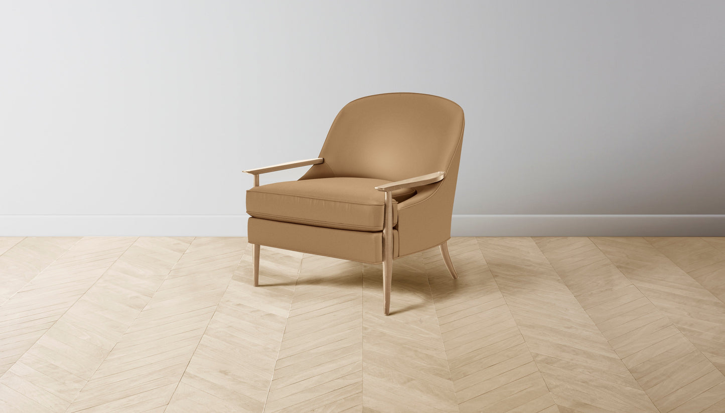 The Leroy - Pebbled Leather Latte Chair