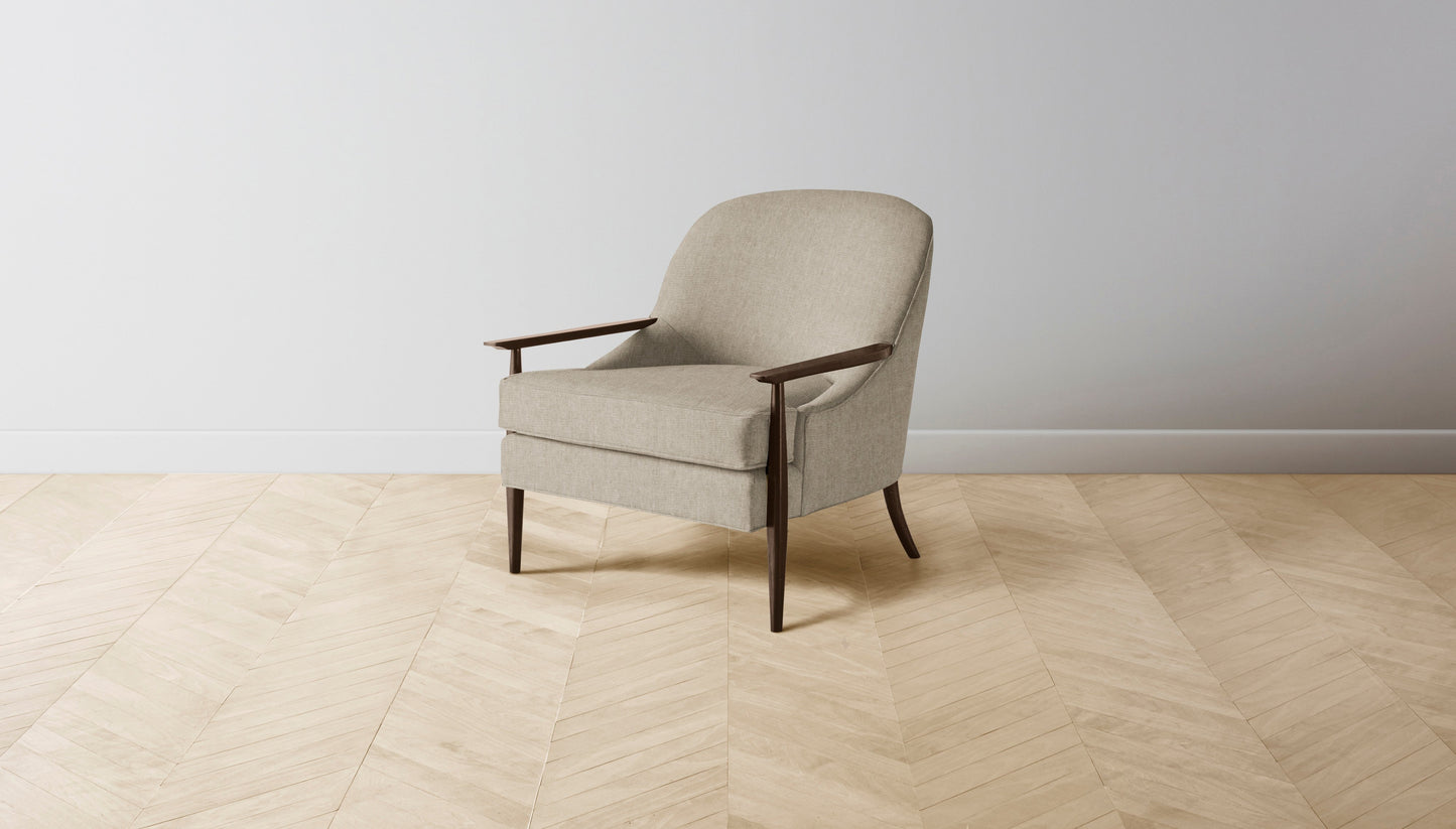 The Leroy - Performance Stonewashed Linen Clamshell Chair