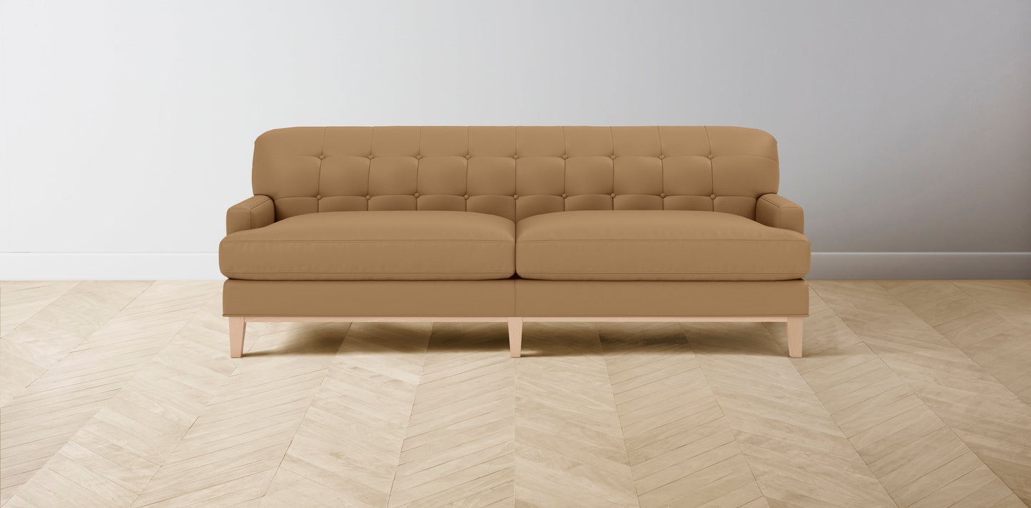 The Ludlow - Pebbled Leather Latte Sofa