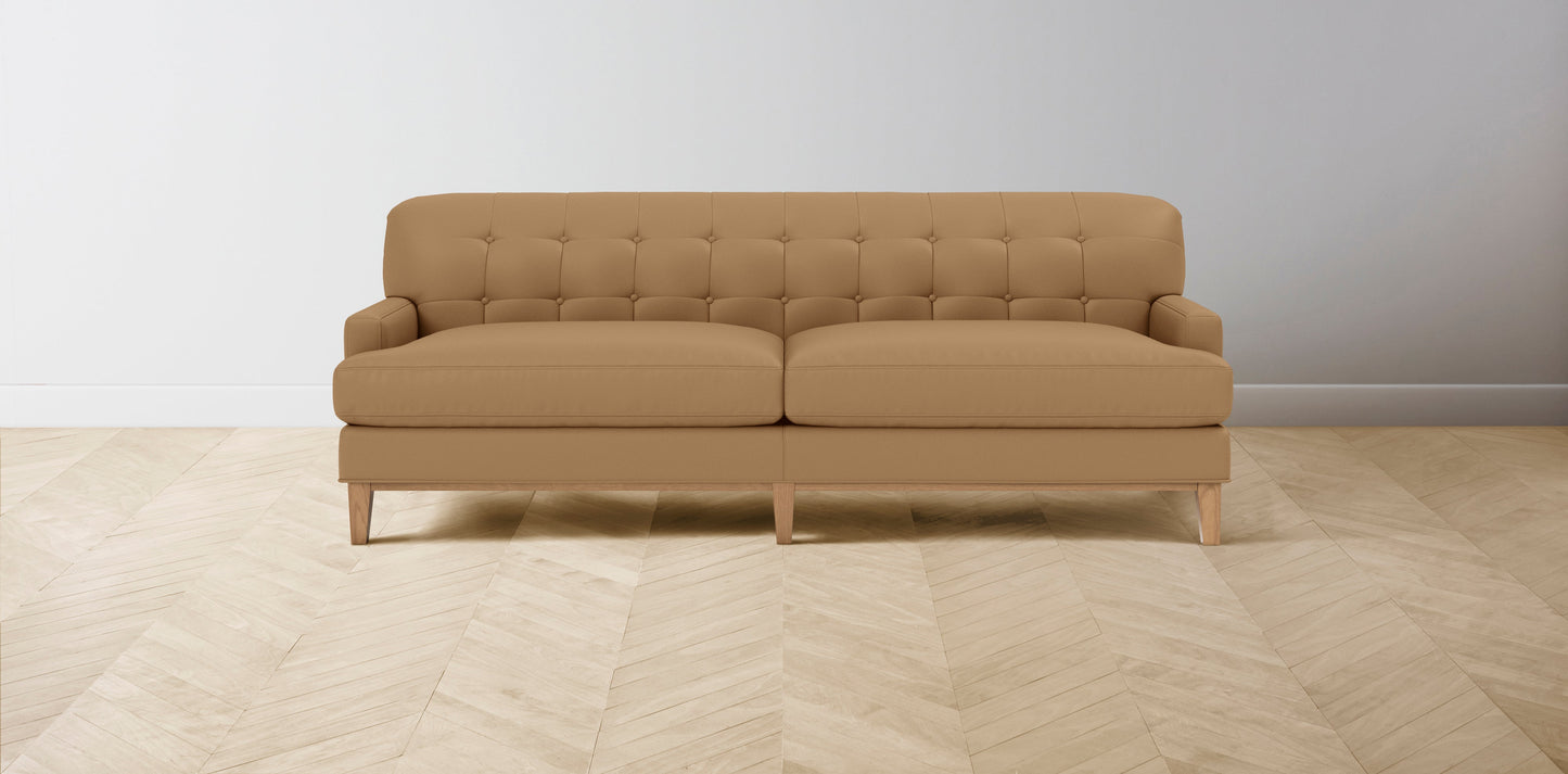 The Ludlow - Pebbled Leather Latte Sofa