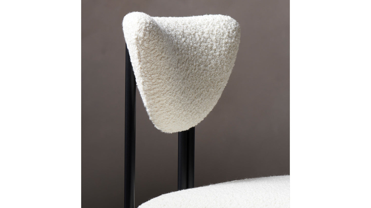 The Cooper - Italian Bouclé White Counter Stool