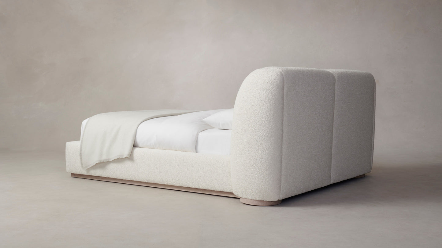 The Smith - Italian Bouclé White Bed - 42" Headboard