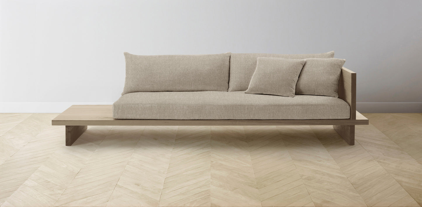 The Muir Arm on Right - Performance Stonewashed Linen Clamshell Sofa