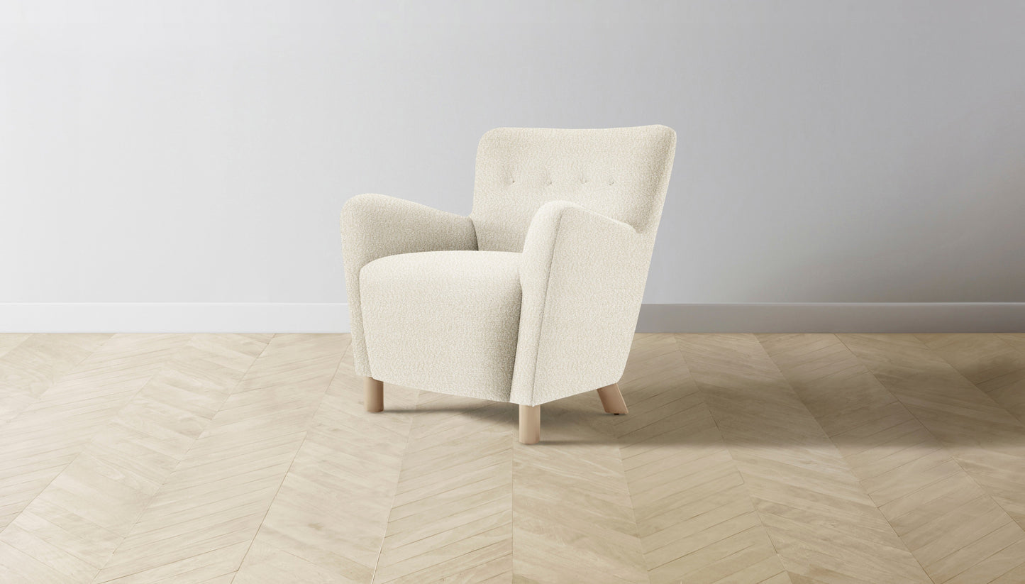 The Perry - Italian Bouclé White Chair
