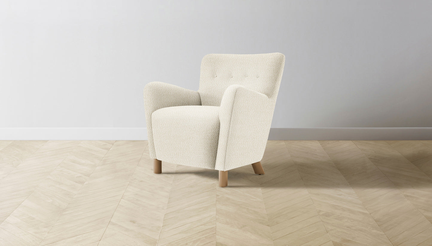 The Perry - Italian Bouclé White Chair