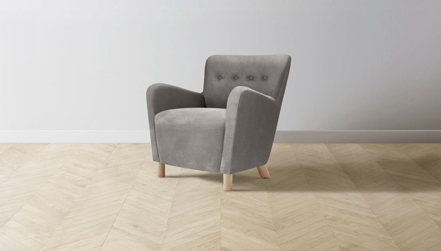The Perry - Nubuck Leather Asphalt Chair