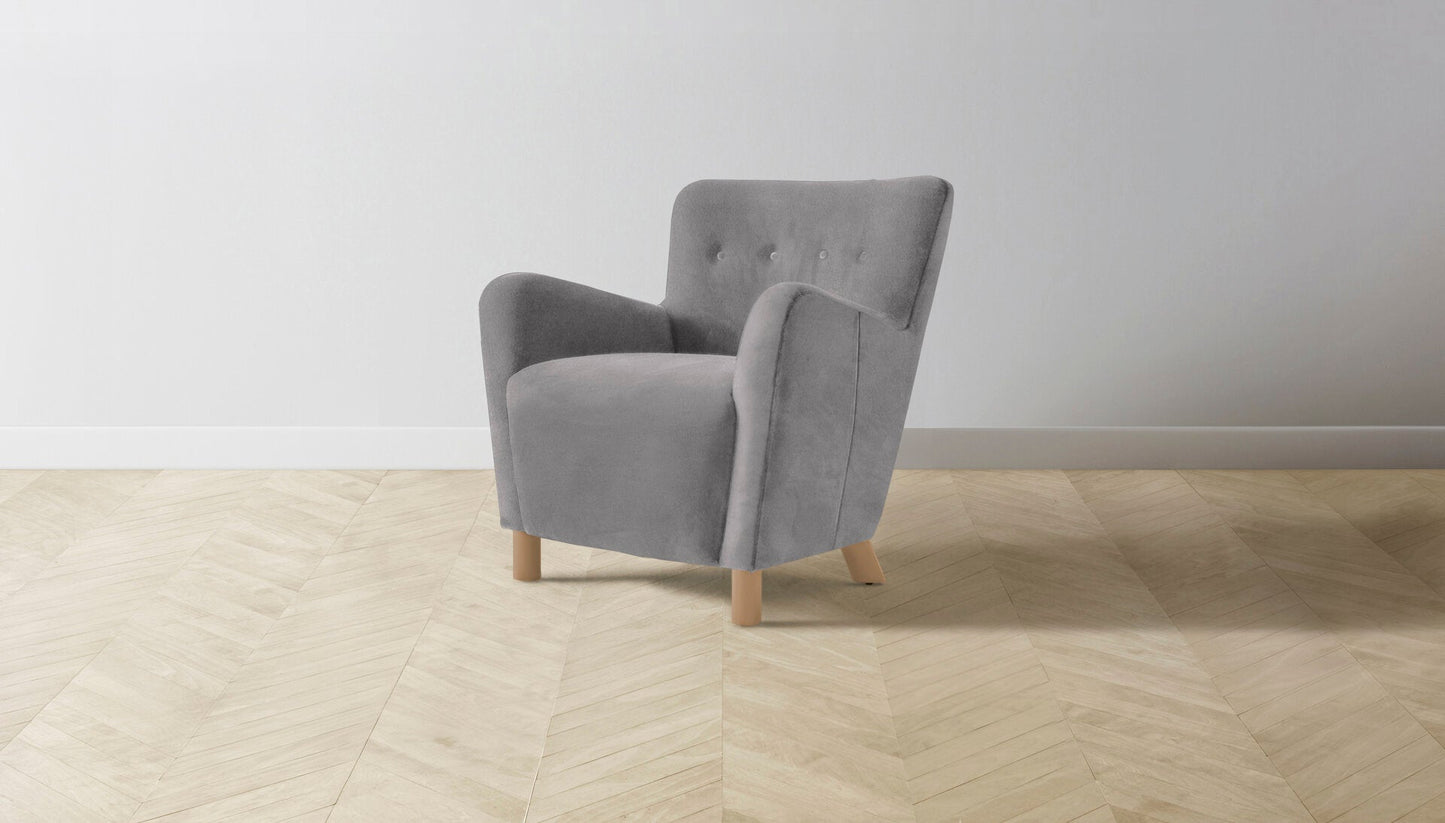The Perry - Nubuck Leather Asphalt Chair - One size