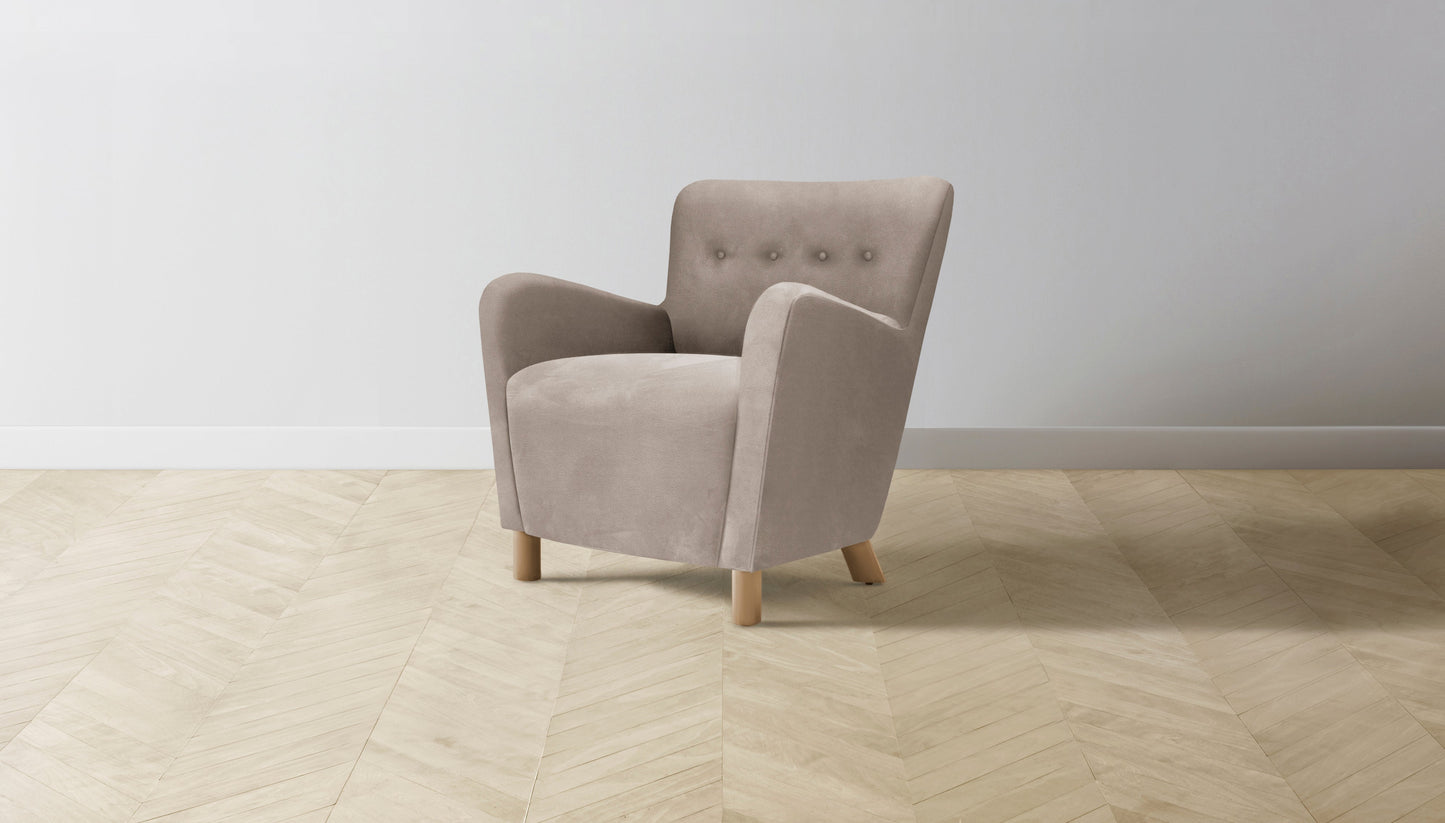 The Perry - Nubuck Leather Fawn Chair
