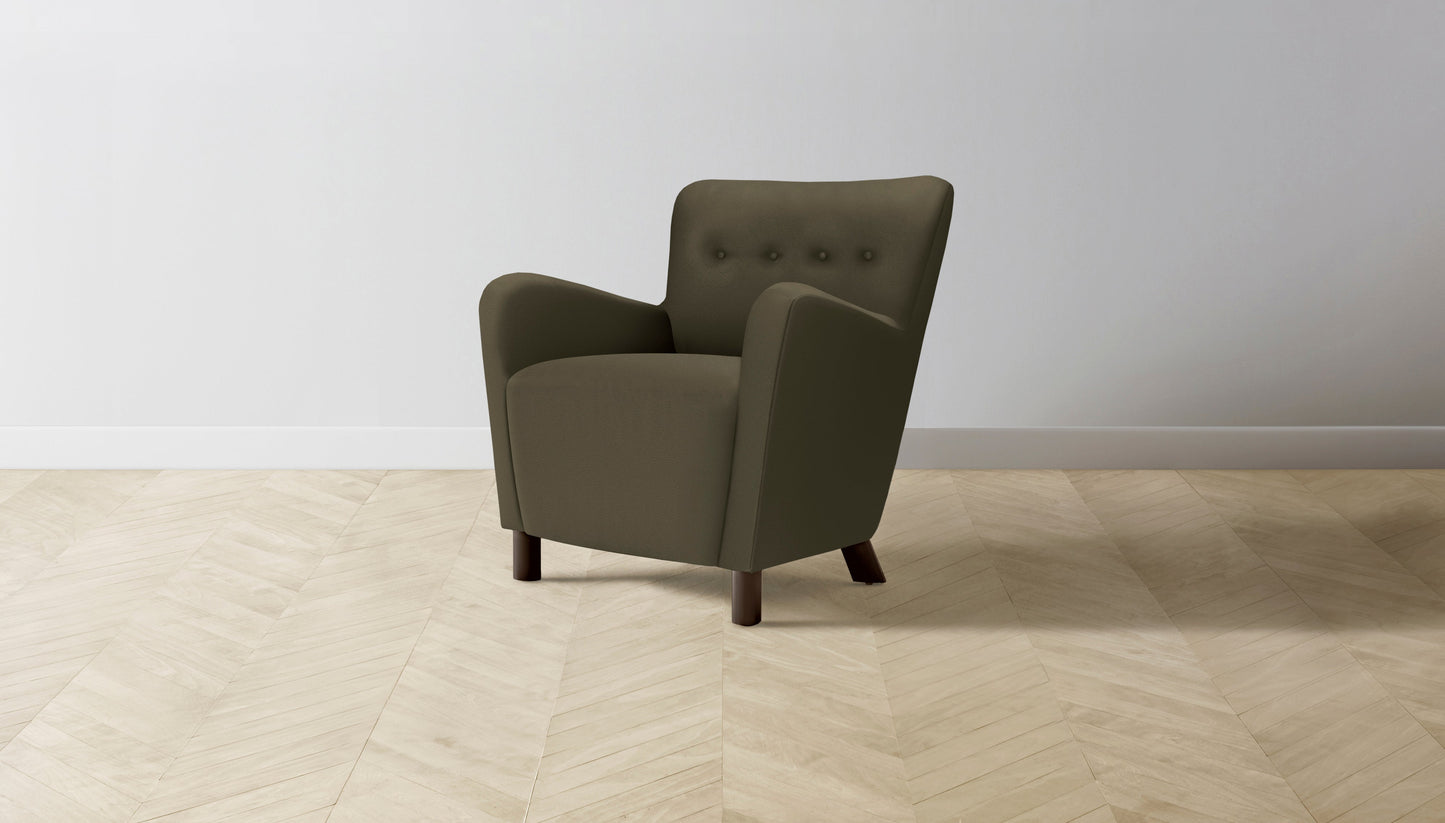 The Perry - Pebbled Leather Truffle Chair