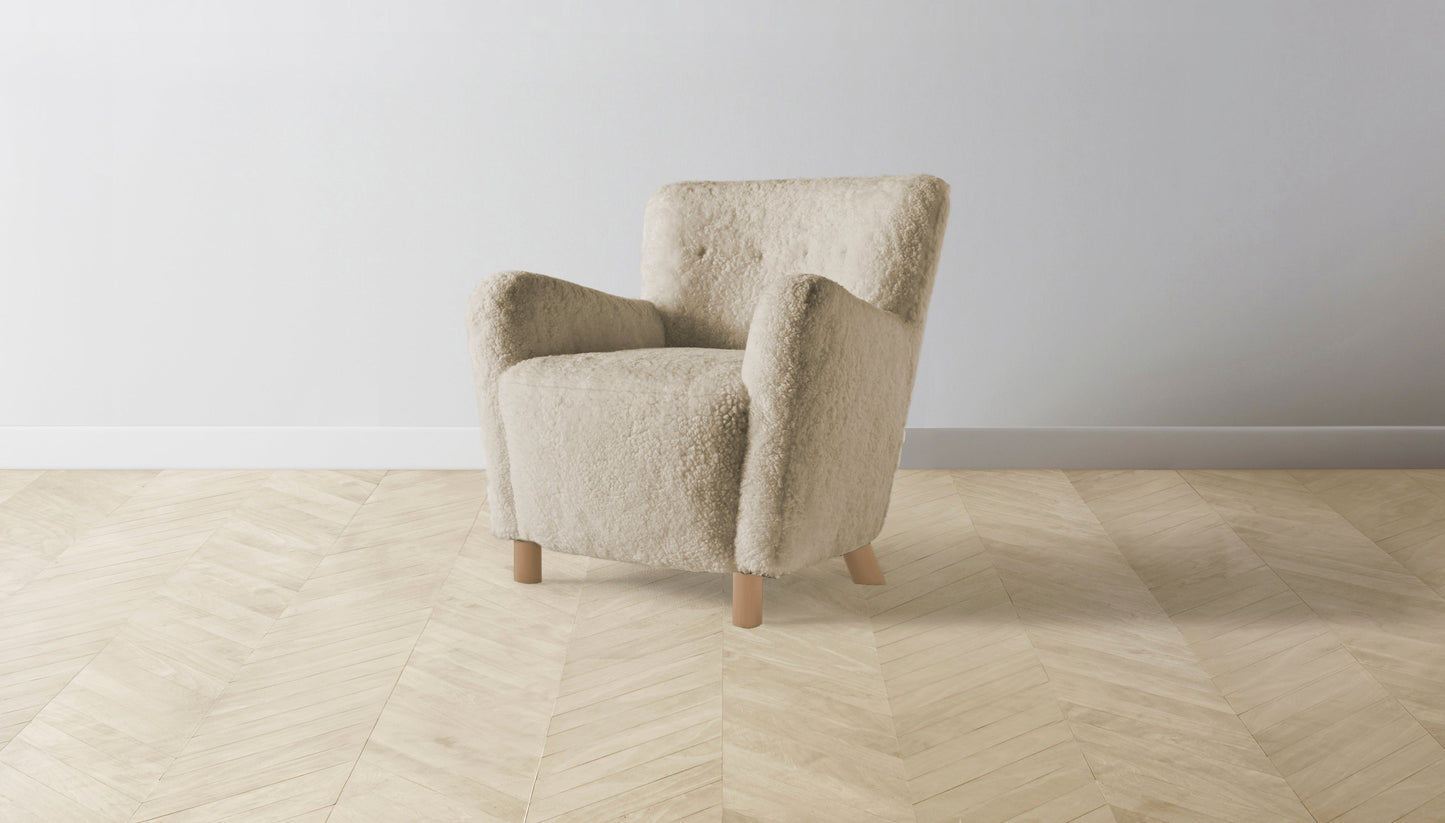 The Perry - Shearling Toffee Chair