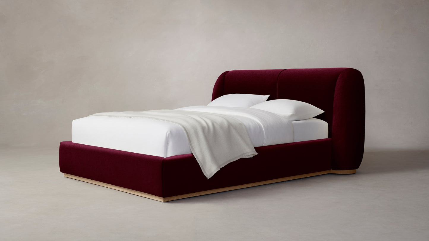 The Smith - Mohair Crimson Bed - 42" Headboard