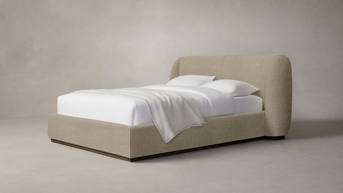 The Smith - Performance Stonewashed Linen Clamshell Bed - 42" Headboard